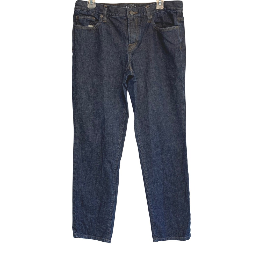 Ann Taylor Loft Boyfriend Jeans Sz 8 Dark Wash Denim Y2K Indie Preppy Classic